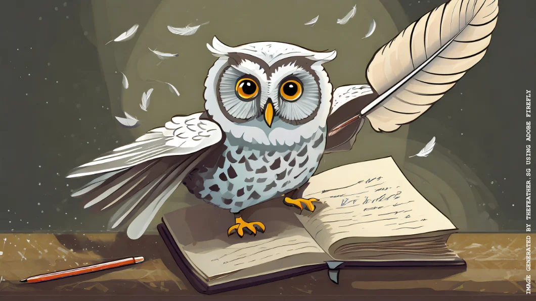 An owl sitting on an open book
